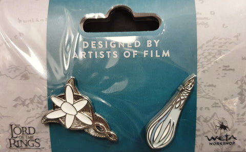 Weta Collectible Pin set. Evenstar and Galadriel's Phial